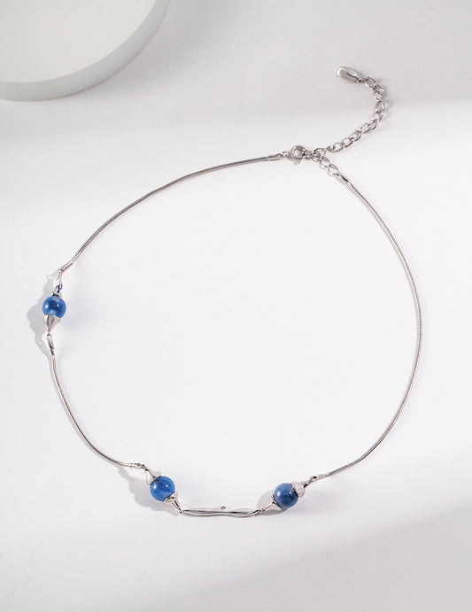 Rosalie silver necklace with beads